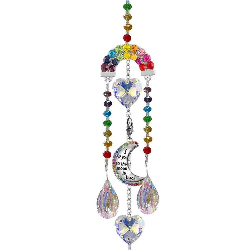 Kirks Folly Rainbow Bridge “I You to The Moon & Back” Crystal Shimmer Silvertone